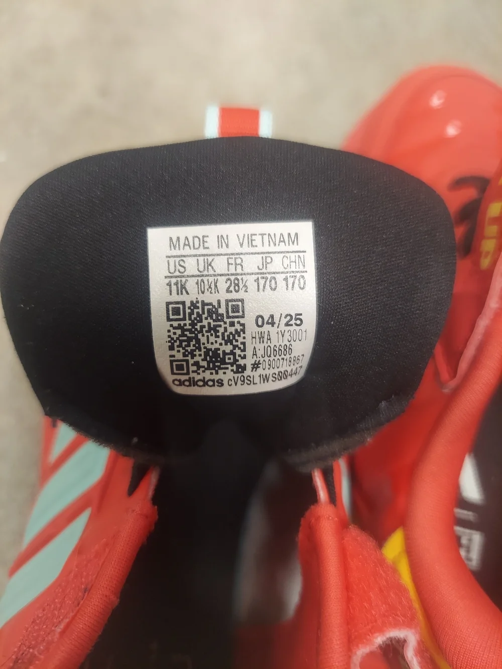 Kids Size 11K Red 'Armor Up' Adidas Sneakers